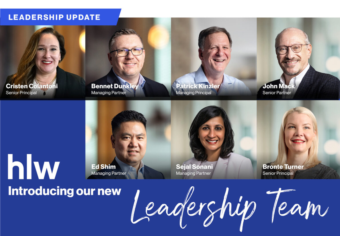 Image showing A historic leadership expansion sees longtime Managing Partners Susan Boyle and John Gering transition to Board Members, while Ed Shim, Sejal Sonani, and Bennet Dunkley step into Managing Partner roles. Joining them to form the global leadership Ed Shim, Sejal Sonani, Bennet Dunkley Managing Partners. John Mack as Global Design Director, along with both Cristen Colantoni and Bronte Turner as Senior Principals, and Patrick Kinzler as Managing Principal.